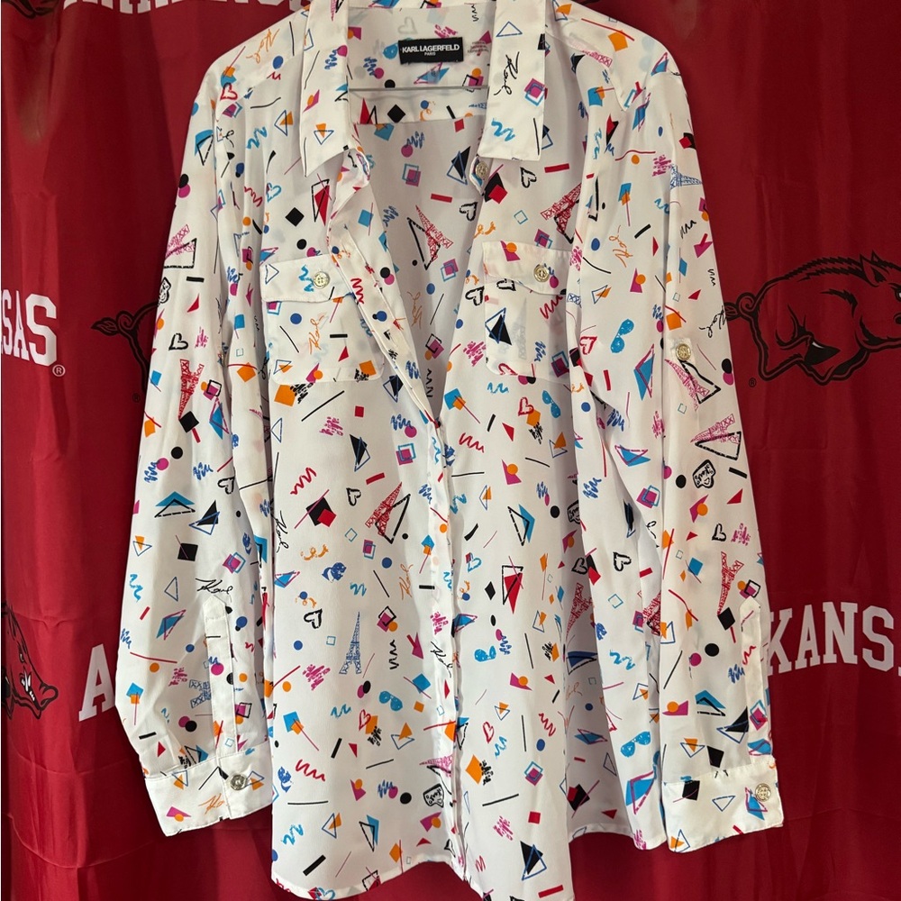 Karl Lagerfeld Multicolor Geometric Print Shirt